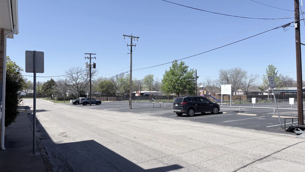 Parking lot at Abba's House DFW, viewed from the street